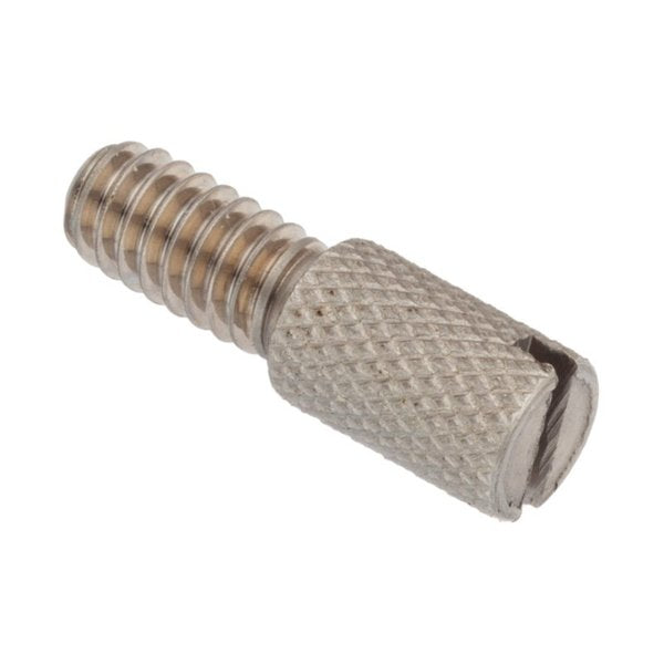 Thumb Screw, #10-32 Thread Size, Slotted, Plain Stainless Steel, 1 in Lg