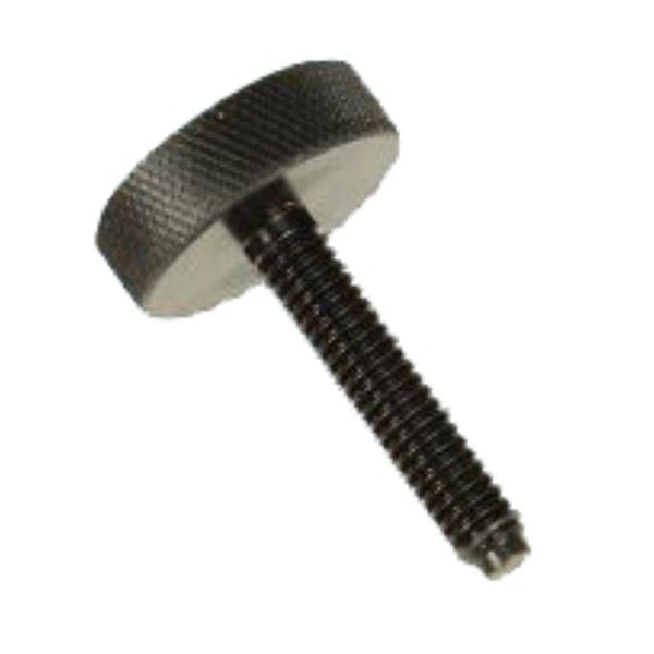Thumb Screw, #10-24 Thread Size, Round, Black Oxide Steel, 2 in Lg