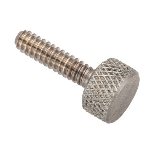 Thumb Screw, #6-32 Thread Size, Round, Plain 18-8 Stainless Steel, 1/2 in Lg