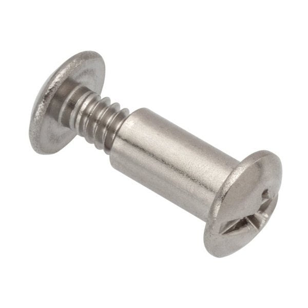 Combo Barrel/Screw, #6-32, 3/8 to 1/2 in Brl Lg, 3/16 in Brl Dia, 18-8 Stainless Steel Unfinished