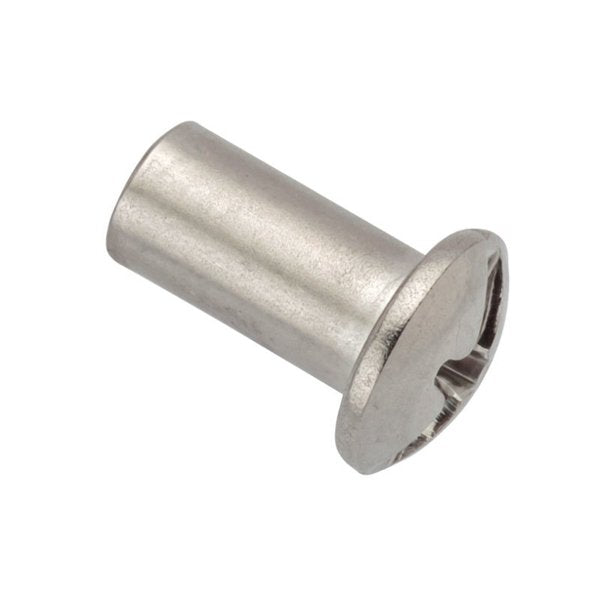 Combo Barrel, #6-32, 3/8 in Brl Lg, 3/16 in Brl Dia, 18-8 Stainless Steel Unfinished
