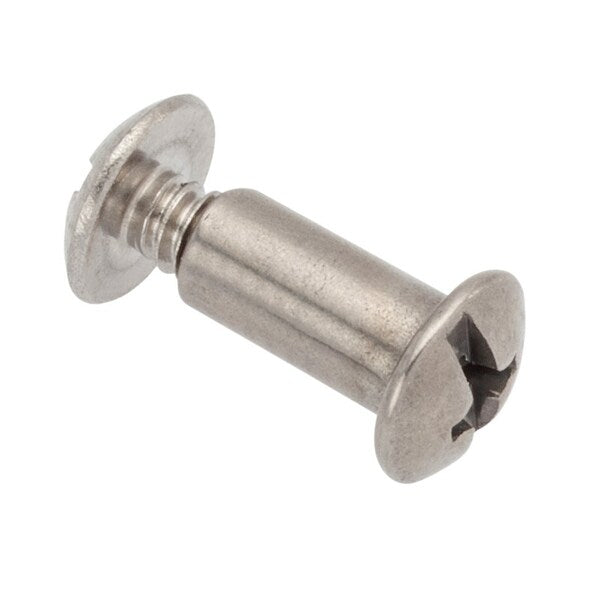 Combo Barrel/Screw, #6-32, 3/8 to 1/2 in Brl Lg, 3/16 in Brl Dia, 316 Stainless Steel Unfinished