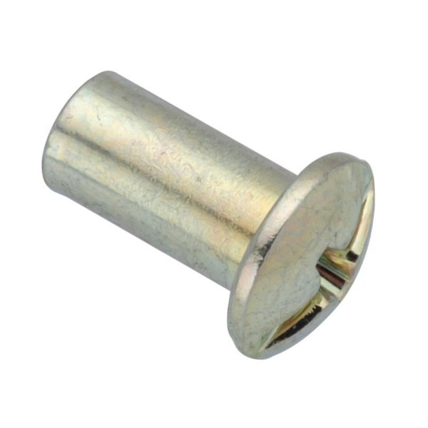 Combo Barrel, #6-32, 3/8 in Brl Lg, 3/16 in Brl Dia, Steel Zinc Plated