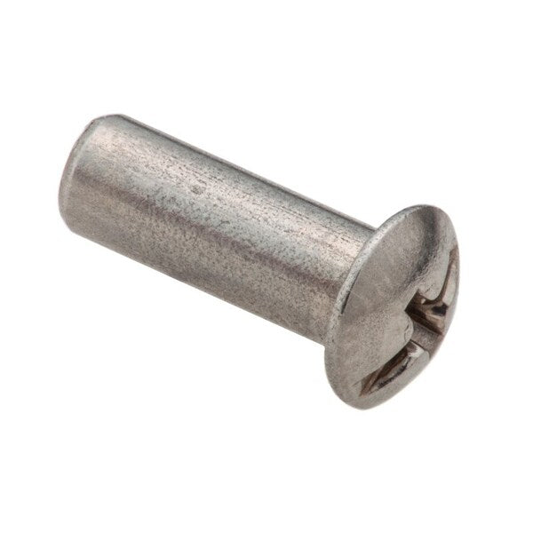 Combo Barrel, #6-32, 1/2 in Brl Lg, 3/16 in Brl Dia, 18-8 Stainless Steel Unfinished
