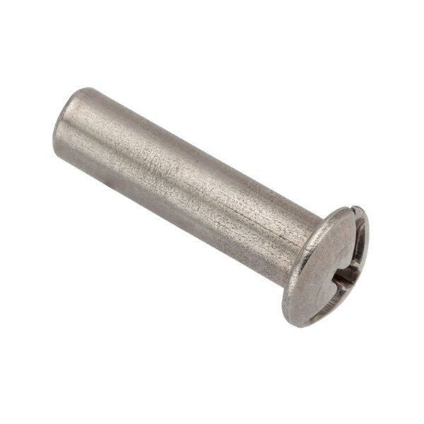 Combo Barrel, #6-32, 3/4 in Brl Lg, 3/16 in Brl Dia, 18-8 Stainless Steel Unfinished