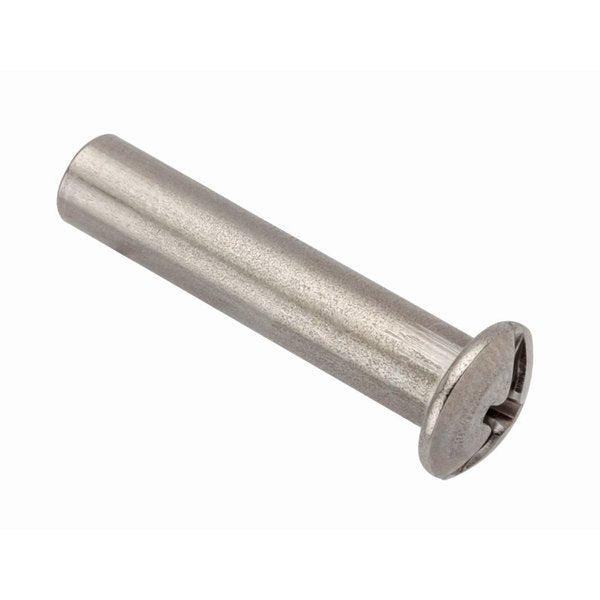 Combo Barrel, #6-32, 7/8 in Brl Lg, 3/16 in Brl Dia, 18-8 Stainless Steel Unfinished