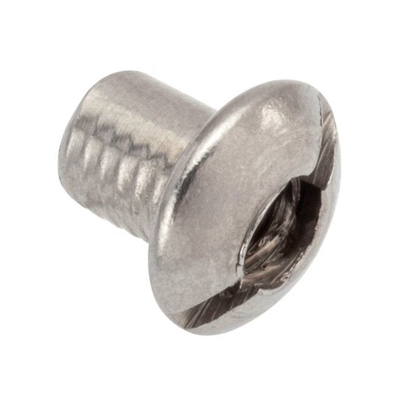 Slot Barrel, #8-32, 1/4 in Brl Lg, 13/64 in Brl Dia, 18-8 Stainless Steel Unfinished