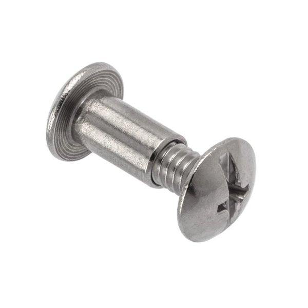 Combo Barrel/Screw, #8-32, 3/8 to 1/2 in Brl Lg, 13/64 in Brl Dia, 316 Stainless Steel Unfinished