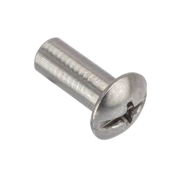 Combo Barrel, #8-32, 1/2 in Brl Lg, 13/64 in Brl Dia, 18-8 Stainless Steel Unfinished