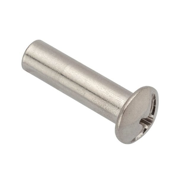 Combo Barrel, #8-32, 3/4 in Brl Lg, 13/64 in Brl Dia, 18-8 Stainless Steel Unfinished
