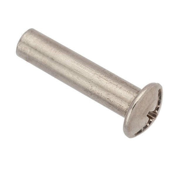 Combo Barrel, #8-32, 7/8 in Brl Lg, 13/64 in Brl Dia, 18-8 Stainless Steel Unfinished