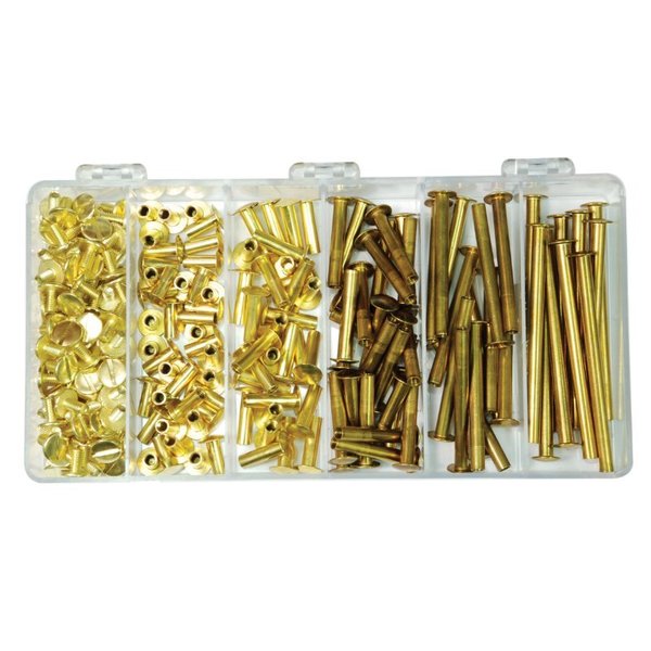 Bind Post Barrel/Screw 240pc Brass Kit, Brass, Unfinished Finish