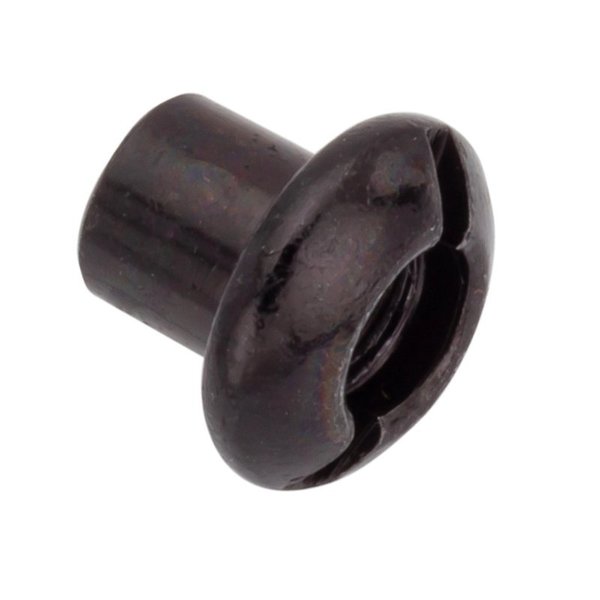 Slot Barrel, #10-24, 1/4 in Brl Lg, 1/4 in Brl Dia, Steel Black Zinc Plated