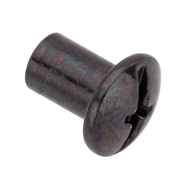 Combo Barrel, #10-24, 3/8 in Brl Lg, 1/4 in Brl Dia, Steel Black Zinc Plated