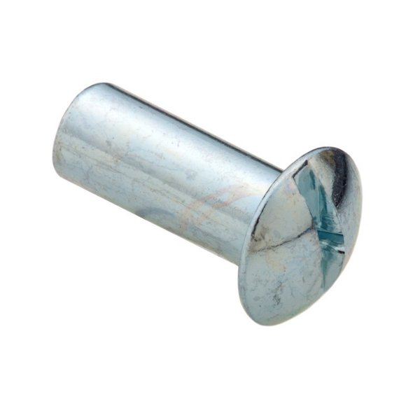 Slot Barrel, #10-24, 1/4 in Brl Lg, 1/4 in Brl Dia, 410 Stainless Steel Zinc Plated