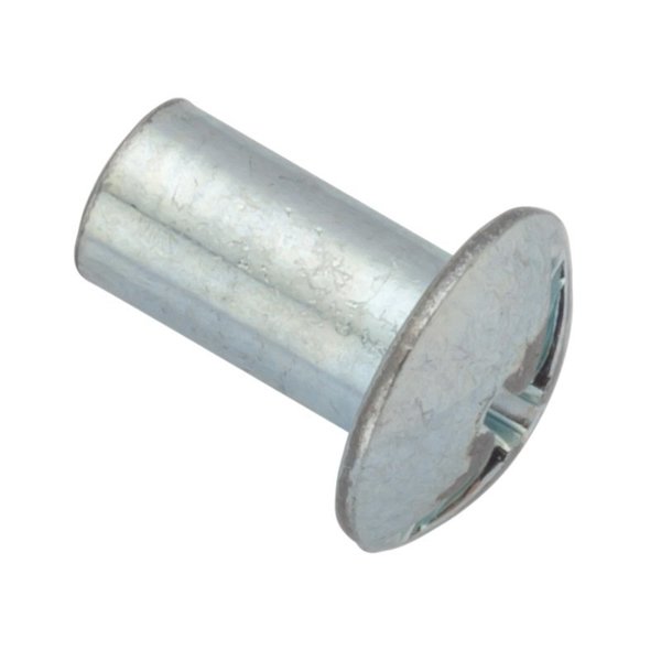 Combo Barrel, #8-32, 3/8 in Brl Lg, 13/64 in Brl Dia, Steel Zinc Plated
