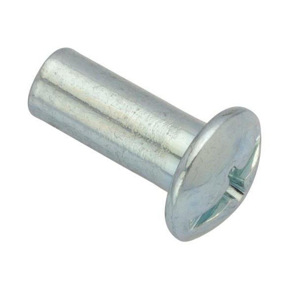 Combo Barrel, #8-32, 1/2 in Brl Lg, 13/64 in Brl Dia, Steel Zinc Plated