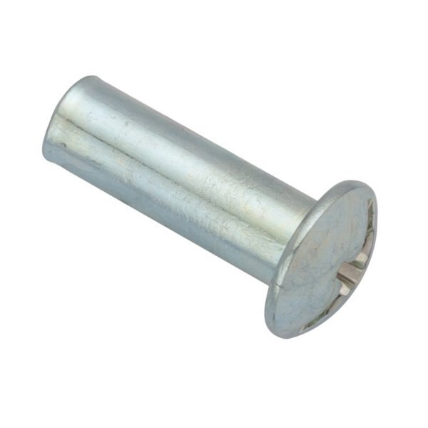 Combo Barrel, #8-32, 5/8 in Brl Lg, 13/64 in Brl Dia, Steel Zinc Plated