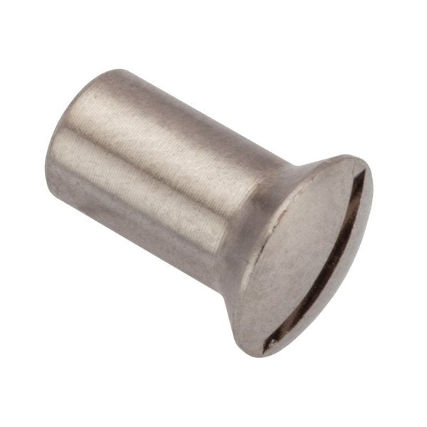 Barrel Nut, #6-32, 25/64 in Brl Lg, 3/16 in Brl Dia, Brass Nickel Plated