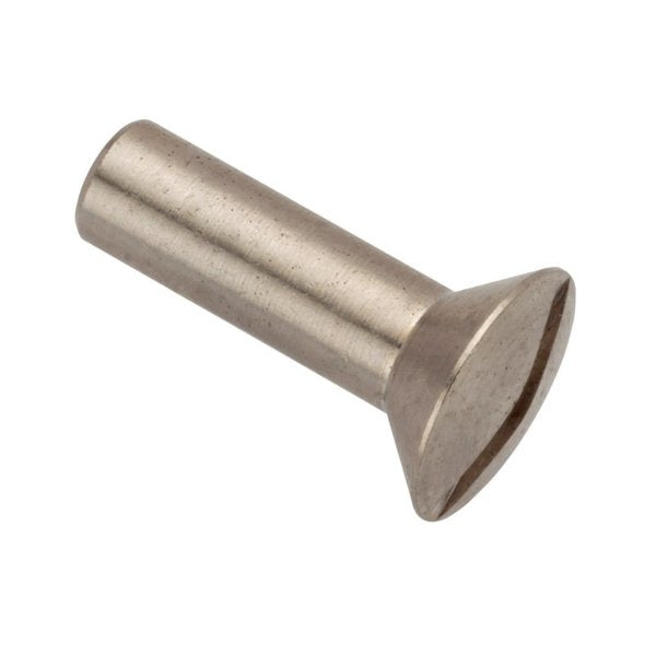 Barrel Nut, #6-32, 43/64 in Brl Lg, 3/16 in Brl Dia, Brass Nickel Plated