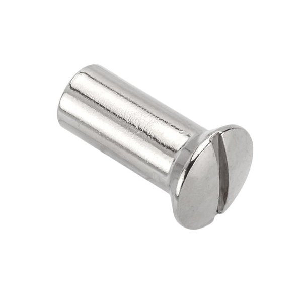 Barrel Nut, #10-32, 41/64 in Brl Lg, 1/4 in Brl Dia, Steel Nickel Plated