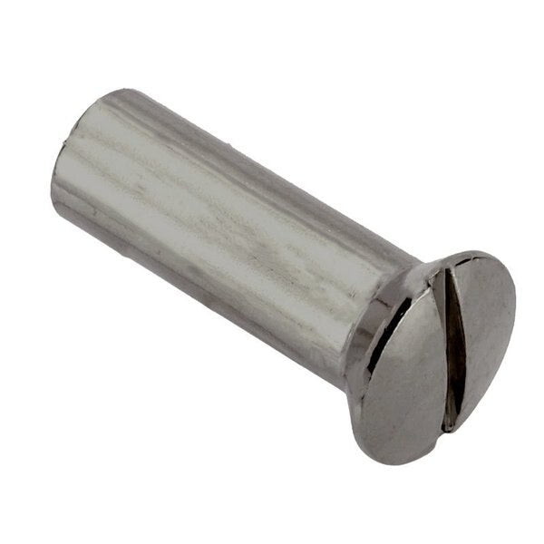 Slot Barrel, #10-24, 13/16 in Brl Lg, 1/4 in Brl Dia, 18-8 Stainless Steel Unfinished