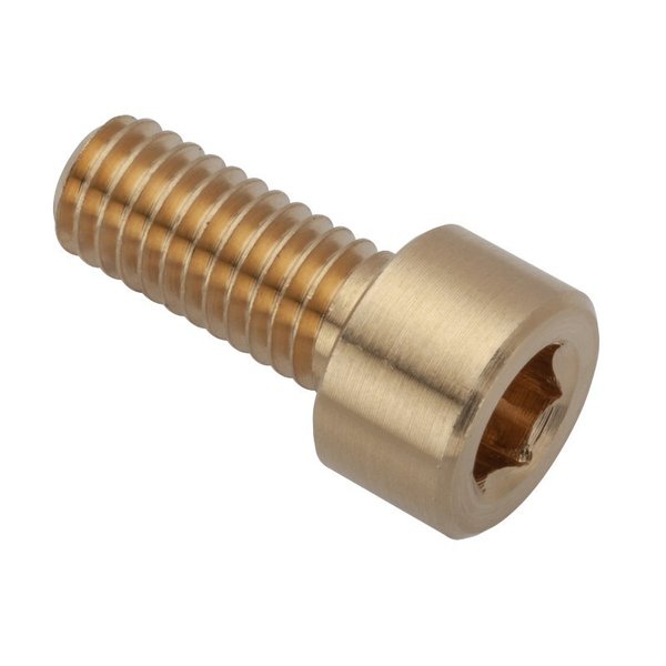 M6 Socket Head Cap Screw, Plain Brass, 14 mm Length