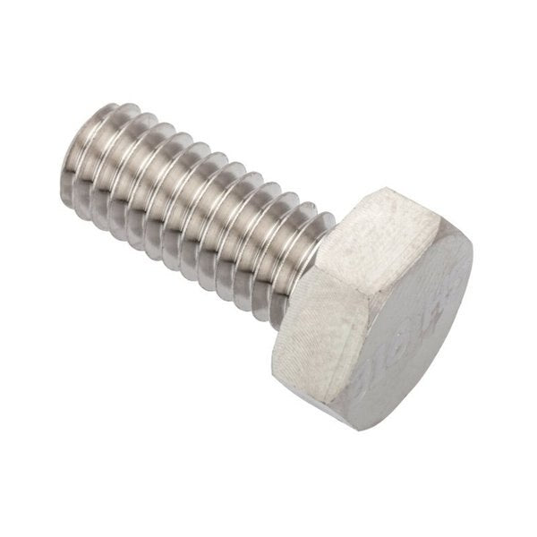 M6-1.00 Hex Head Cap Screw, Plain 316 Stainless Steel, 15 mm L