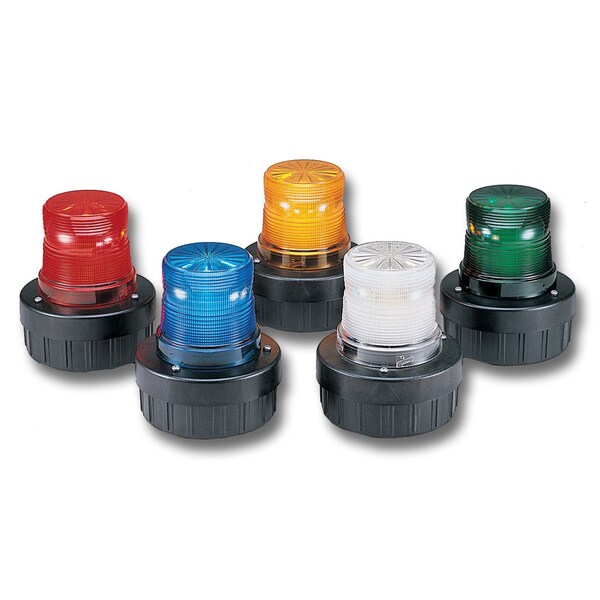 Warning Light w/Sound, LED, Amber, 120VAC