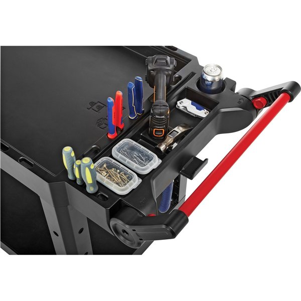 Structural Foam Adaptable-Design Utility Cart with Deep Lipped Plastic Shelves, Ergonomic, 500 lb