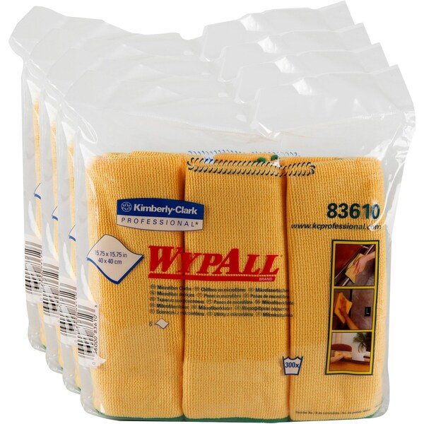 Microfiber Cleaning Cloth, Yellow, 6PK