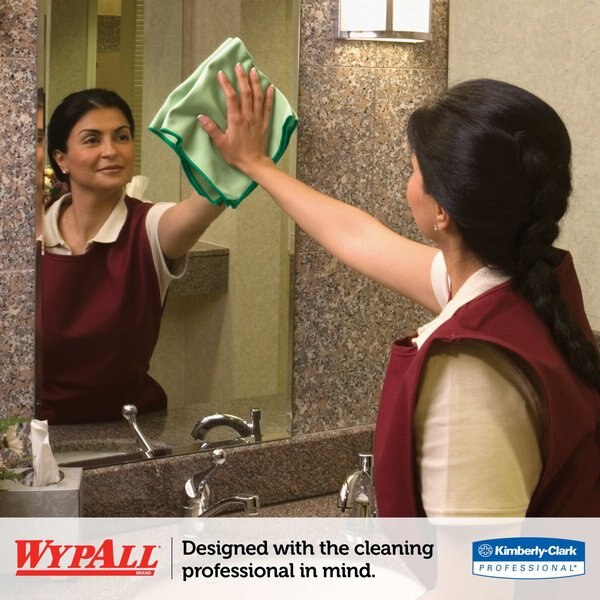Microfiber Cleaning Cloth, Green, 24PK