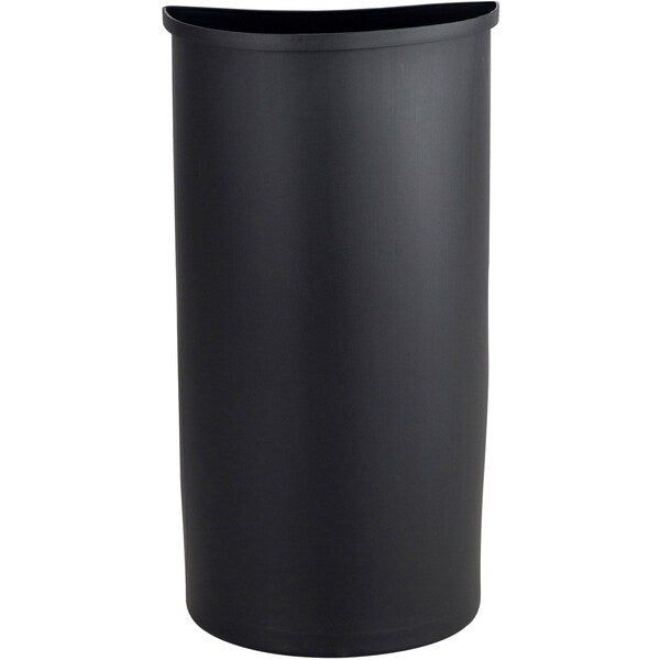 12-1/2 gal Half-Round Trash Can, Black, 32-1/2