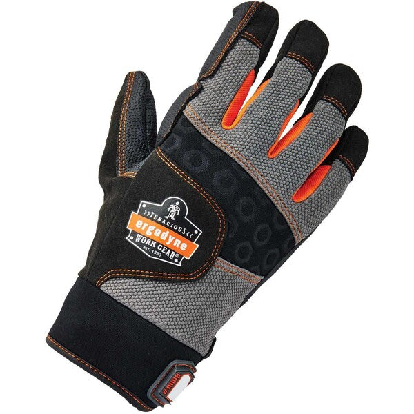 Mechanics Anti-Vibration Gloves, 2XL, Black, Padded
