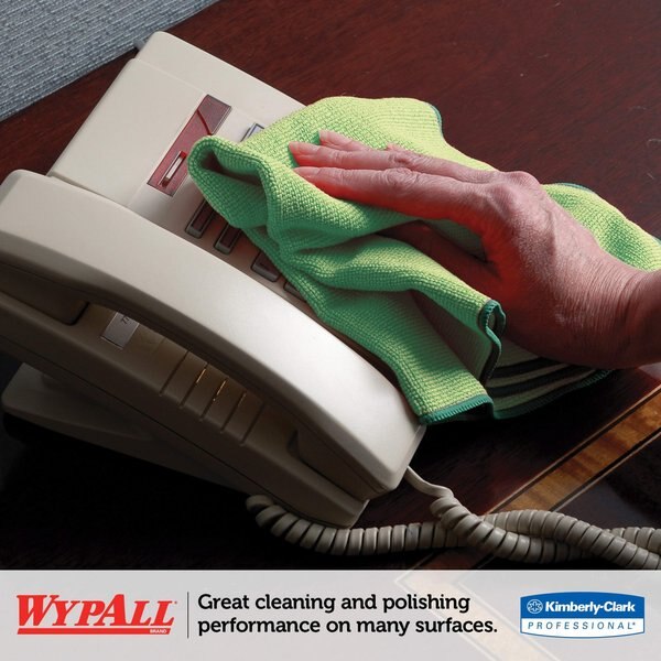 Microfiber Cleaning Cloth, Green, 24PK