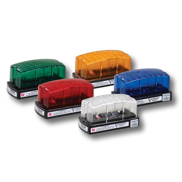 Warning Light, LED, Green, Surface, Rect, 5 L