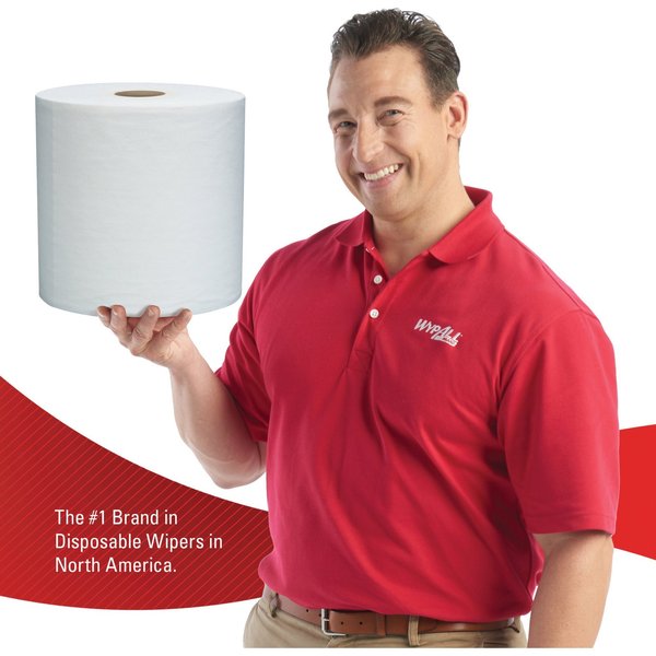 Dry Wipe Roll, White, Roll, Double Recreped (DRC), 1 PK, 750 Wipes, 12 1/2 in x 13 1/2 in