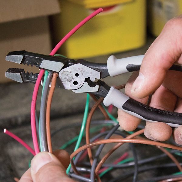 8 in Linemans Plier High Leverage w/ Wire Crimper, Steel