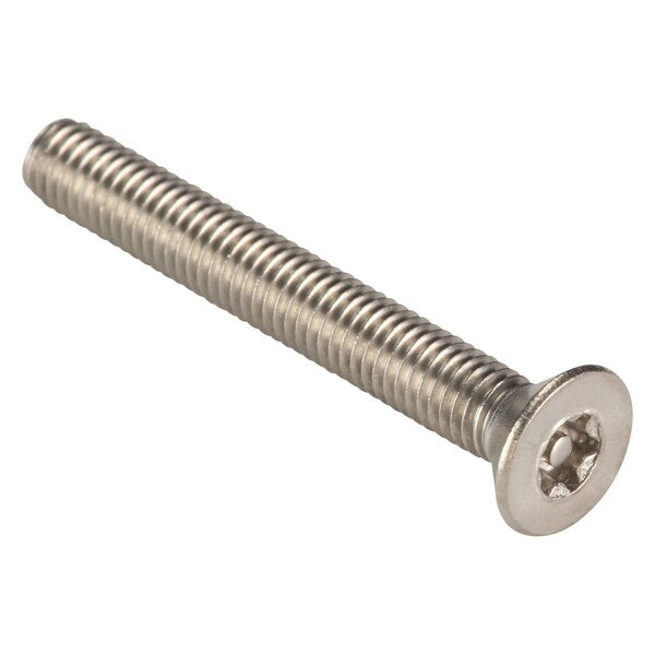 #10-32 x 1-1/2 in Torx Flat Tamper Resistant Screw, 18-8 Stainless Steel, Plain Finish, 10 PK