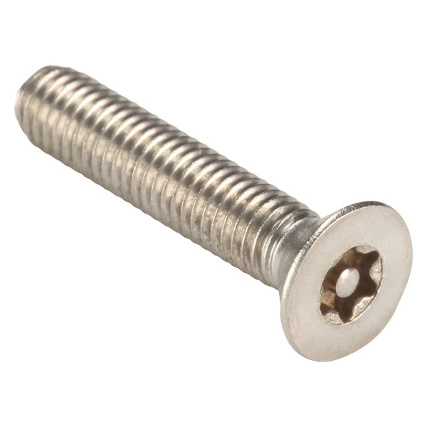 #10-32 x 1 in Torx Flat Tamper Resistant Screw, 18-8 Stainless Steel, Plain Finish, 25 PK