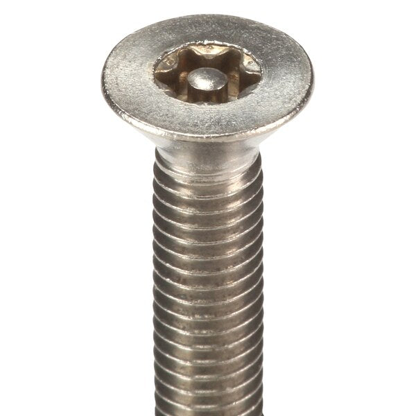 #10-32 x 1 in Torx Flat Tamper Resistant Screw, 18-8 Stainless Steel, Plain Finish, 25 PK