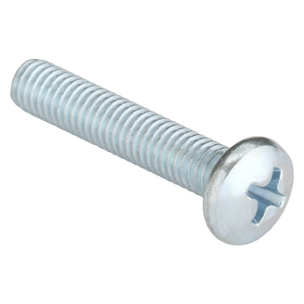 #10-32 x 1 in Phillips Pan Machine Screw, Zinc Plated Steel, 100 PK