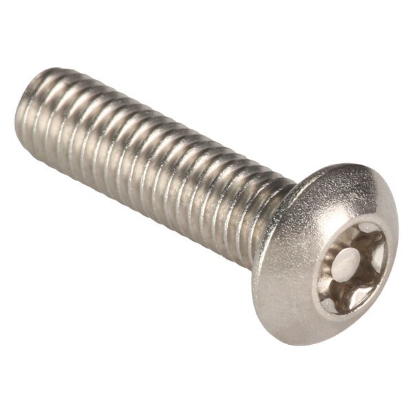 #10-32 x 3/4 in Torx Button Tamper Resistant Screw, 18-8 Stainless Steel, Plain Finish, 25 PK