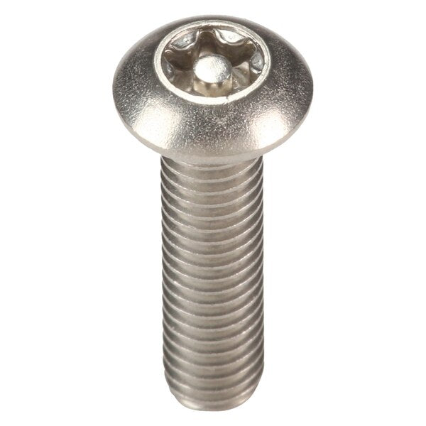 #10-32 x 3/4 in Torx Button Tamper Resistant Screw, 18-8 Stainless Steel, Plain Finish, 25 PK