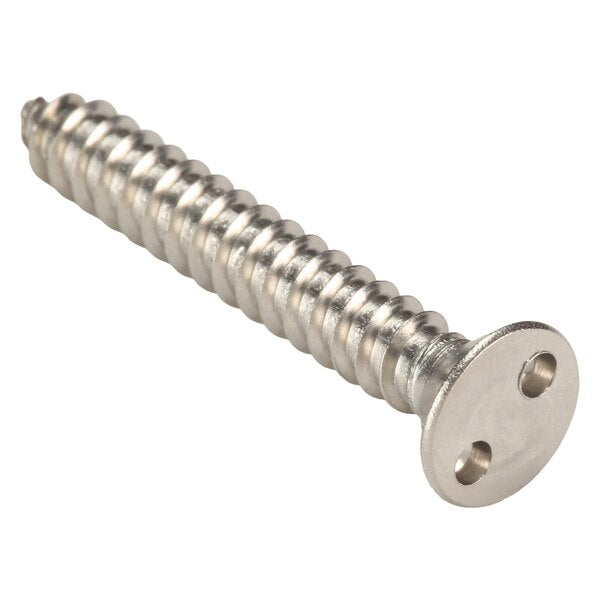 #12 x 1-1/2 in Spanner Flat Tamper Resistant Screw, 18-8 Stainless Steel, Plain Finish, 25 PK