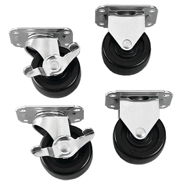 Caster Kit, 3.00 Dia x3.72 h, Rubber