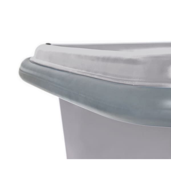 Poly Cube Truck with Air Cushion Bumper and Steel Base, 14 Bushel, Gray