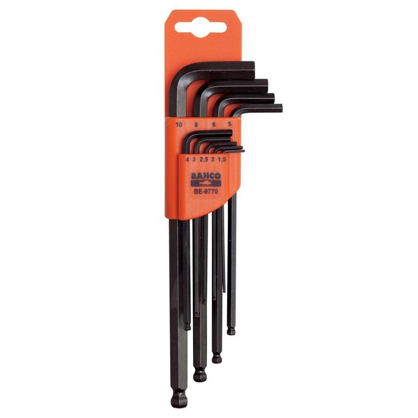 9 Piece Metric L-Shape Hex Key Set, 13609