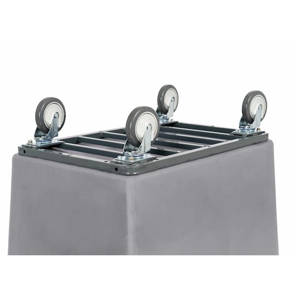 Poly Cube Truck with Air Cushion Bumper and Steel Base, 14 Bushel, Gray