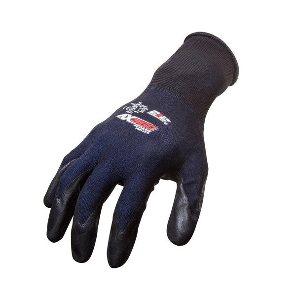 Foam Nitrile Coated Gloves, Palm Coverage, Black/Blue, XL, 12PK